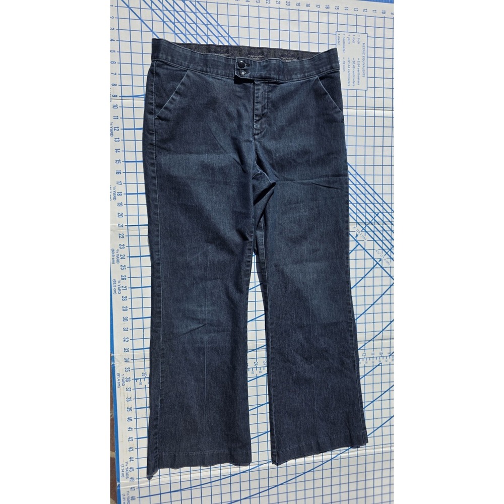 Lee No Gap Waistband Women's Blue Denim Trouser Pants Size 16M Mid Rise Bootcut